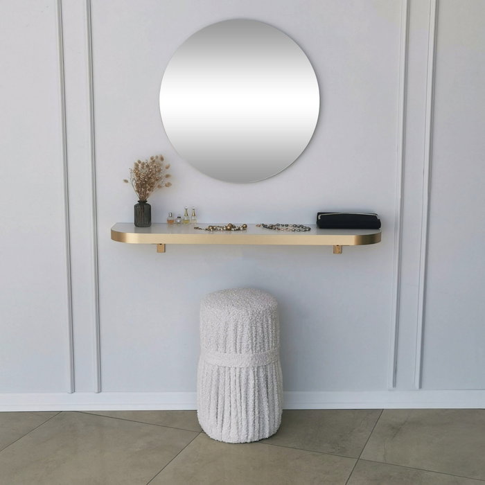 Hanah Home Espejo Dorado 60 cm Diámetro Elegante y Sofisticado para Hogar u Oficina